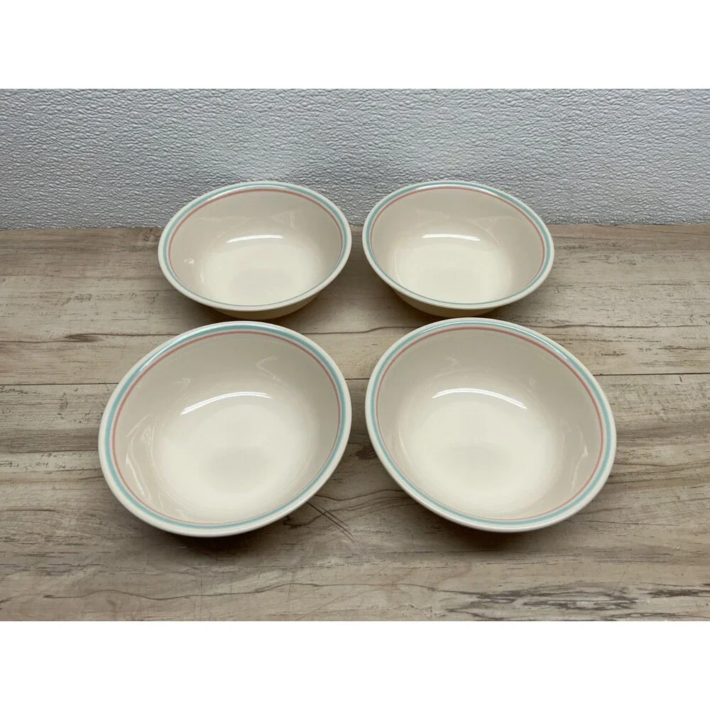 Vtg Corelle Forever Yours Vitrelle Glass 6 1/4 Cereal Soup Salad Bowls Set Of 4
